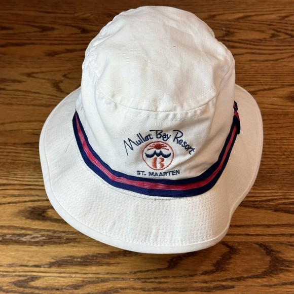 Accessories - Vintage‎ Mullet Nay Resort Hat Woman’s One Size Made In USA Bucket Hat White